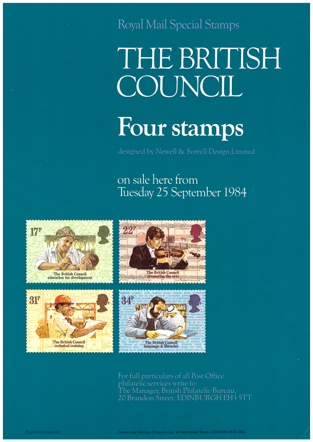(image for) 1984 British Council Post Office A4 poster. PL(P)3190 8/84.